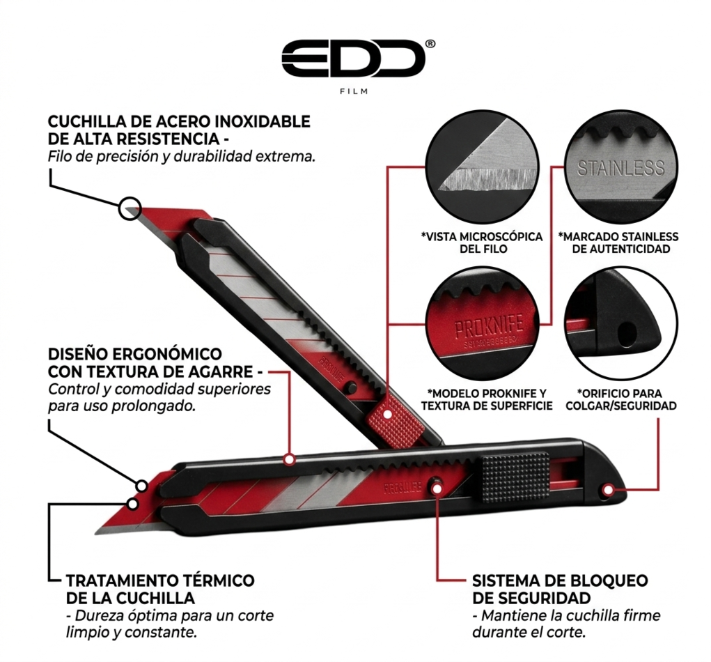 PRO KNIFE Black Stainless Steel - Imagen 2